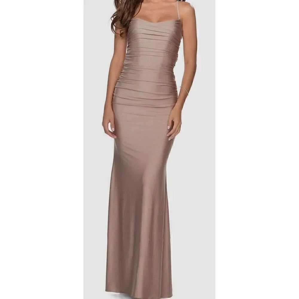 Le Femme Square Neck Dress in Mauve NWOT Size 4